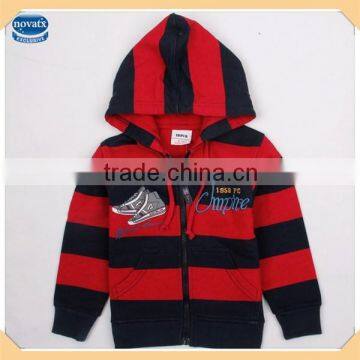 A3028# NR 18M/6Y baby boy stripe child clothes long sleeve hoodie boys zipper coat children's boutique clothing wholesale