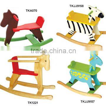 Professional ride on animal toy wooden rocking horse for sale