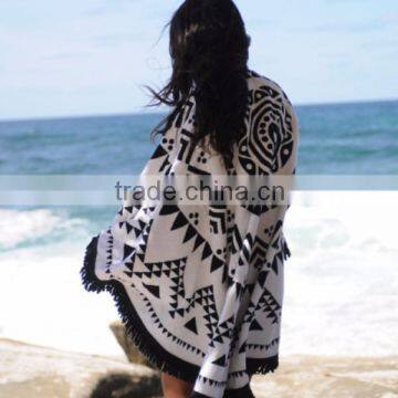 150cm printed round beach towel