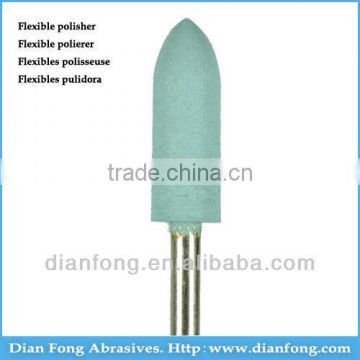 C201F 3/32" HP Shank Bullet Shaped Light Blue Silicone Rubber Polishers