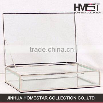 High quality new arrival clear glass jewelry storage box