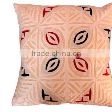 RTHCC-12 Latest Cotton Fabric Applique Cutwork Embroidery cushion covers home Furnishing Manufacturer and Exporter