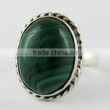 Delicate !! Bezel Setting Green Malachite 925 Sterling Silver Ring, Silver Jewellery Wholeseller, Silver Jewellery photo-2
