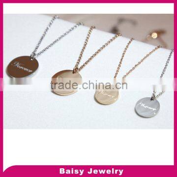 Unique Custom fashionable cheap 316l stainless steel letter pendant gold 18k