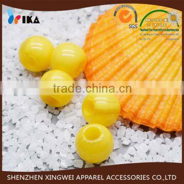 yellow oval hollow plastic resin rope bead for underwear accessories