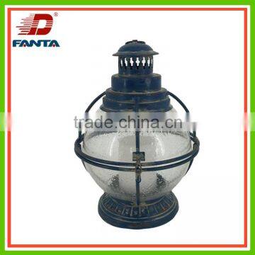 Hot selling shabby chic metal & glass nautical lamp with LED light for home decor