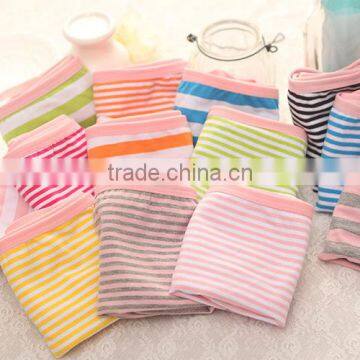 02 Women plus size stripe underwear girls low waist cotton panty 2015