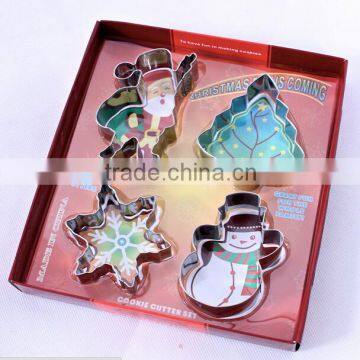 4pcs Christmas Cookie Cutter Custom Cookie Cutters