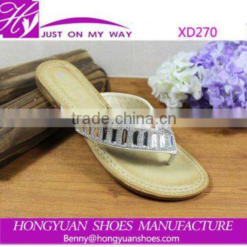 high quality new design slippers beautiful ladies slipper with rhinestone