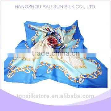 100% silk satin beautiful square fashion digital print silk scarf