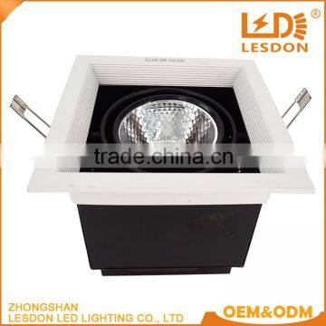 new design professional dimbal square 12w 15w cob led grille downlight