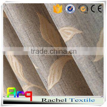 Jacquard Leaf Design Polyester Cotton T/c Fabric Linen Look Good Quality 110" Size Countryside Style Curtain Wholesae photo-3