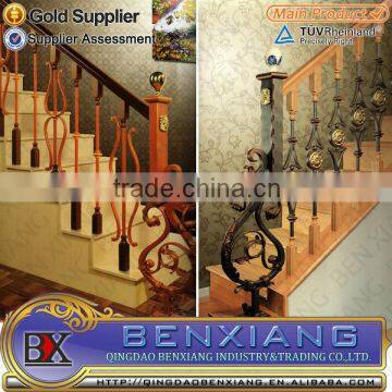 ornamental wrought iron and metal handrail of staircase