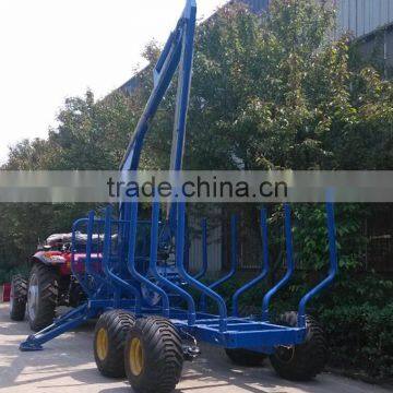 High quality Europe best selling ZM8006 8 tons Log loading trailer with crane