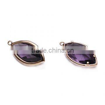 Wholesale 20.5*11mm Gold Plated Insert Purple mini Glass Bottle Jewelry Pendant