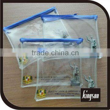 PVC clear zipper bag with client's logo printing