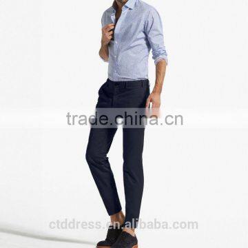 2014 New style 100% dark blue chinos trousers for men