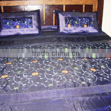 New Luxurious Silk embroidery 5 piece Bedspread