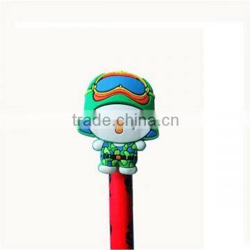 funny soft pvc cartoon pencil toppers with cheap price