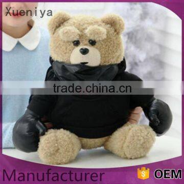 2016 Hot Sale Custom Black Clothe Bear Toy Cute Plush Teddy Bear