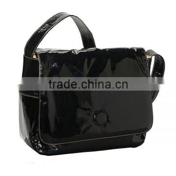 shinny Stylish designer Patent Leather wholesale baby Diaper messenger bag