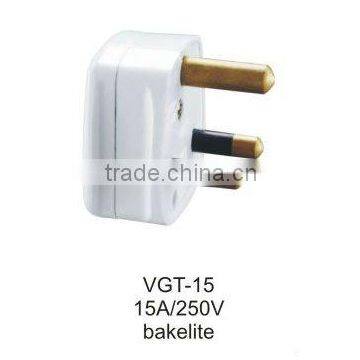 Top Quality 15a british three pin plug
