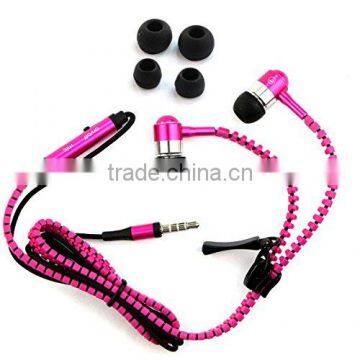 In-Ear Wired Earphone Zipper Headphones