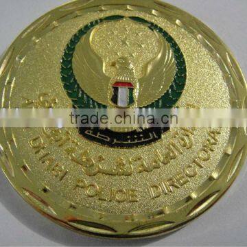 gold color soft enamel ABU DHABI insignia badge,UAE medallion, souvenir coin,medals