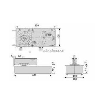 SS-1.8 Double Swing Door Floor Spring Door Hardware, Stainless Steel Floor Spring Glass Door Floor Hinges photo-2