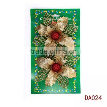 Gold Christmas flower christmas tree decorations