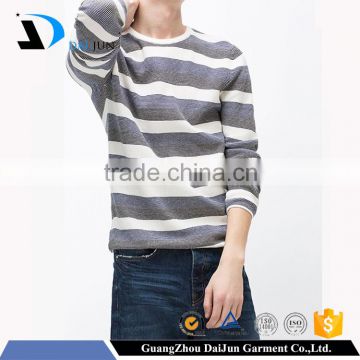 Daijun oem men o neck long sleeve breathable stripe men's t shirt make in china