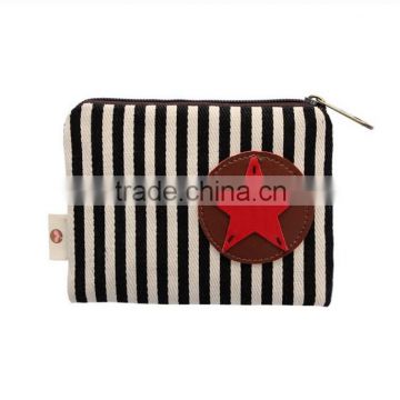 Canvas stripe coin purses wholesale small cheap purses