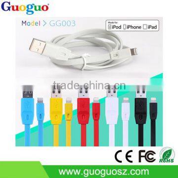 private label colorful TPE flat mfi certified cable