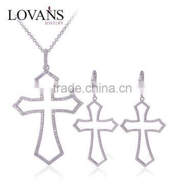 Wholesale African 925 Silver Costume Cross Jewelry Set E009B