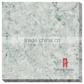 Wholesale artificial light green waves quartz stone with irregular shaps