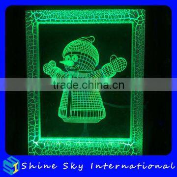 Creative Christmas Gift 3D Photo Frame LED 7 Colors Flashing Desk Night Light