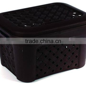 Hot Sale Rectangle Plastic Storage Basket With Lid photo-2
