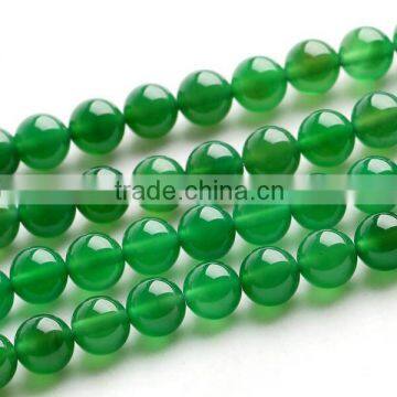 12mm natural round smooth green agate loose beads