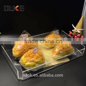 handmade square clear acrylic food tray with cheap price