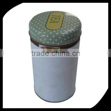 2016 new Round metal tea tin box/round small tin box for tea/Large round metal pet/dog food tin box with handle