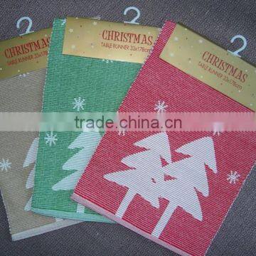 Cotton fabric Jacquard tapestry christmas tree placemats ,ribbed placemat