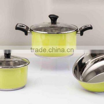 12PCS High quality new design lcquer coating stainless steel kitchen cookware