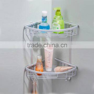 Bathroom 2 tier aluminum wall mounted corner bath rack ,Shower Gel rack, shampoo Soapbox rack,Cleanser rack