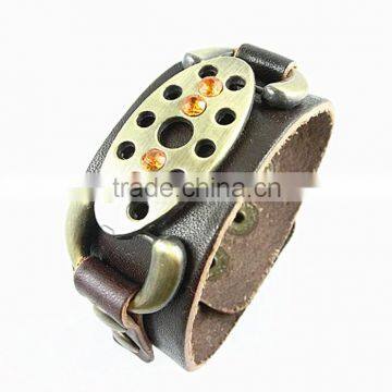 BOSHIHO gold leather bracelets /wide leather cuff bracelets/leather bracelets for boy