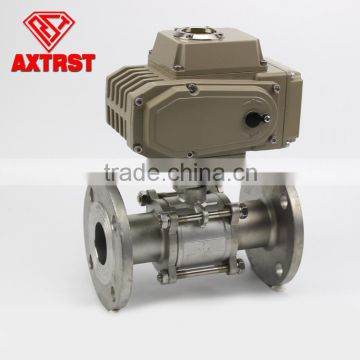 3pc flange SS ball valve with electric actuator