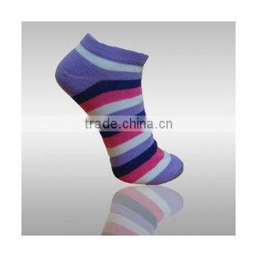 Fashion design colorful stripe ankle socks cotton custom socks