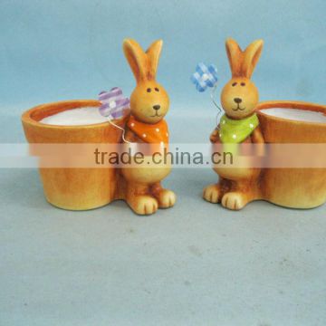 terracotta bunny flower pot