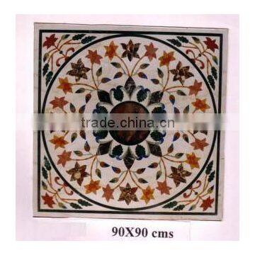 Square Flower Inlay Table Top