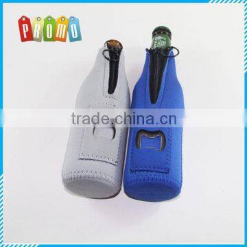 Built in bottle opener neoprene beer can holder