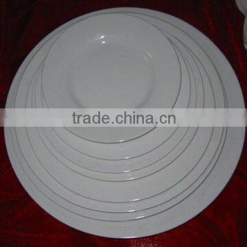 super white porcelain dinner set with electronic gold decal